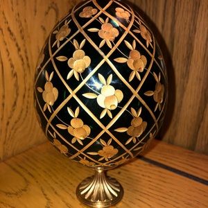 Faberge Egg Green & Gold #0106 Replica Great Cond